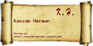 Kaszab Herman névjegykártya