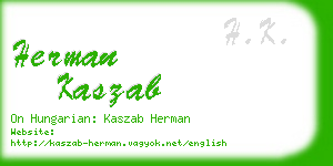 herman kaszab business card